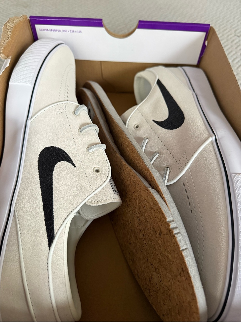 Nike SB Zoom Stefan Janoski OG+ - Cream and Black Canvas Skate Shoes - Picture 7 of 7